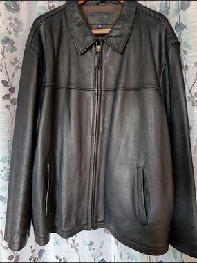 Sonoma Black Leather Bomber Jacket